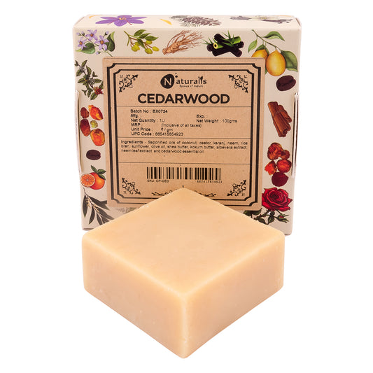 Hand-Milled Luxury Cedarwood Solid Soap Bar, Made using century old Cold Process Method - 100gms