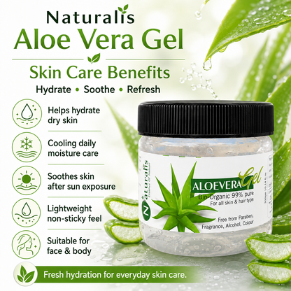 Naturalis Aloe Vera Gel 300g for daily skin and hair care — close-up