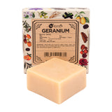 Hand-Milled Luxury Geranium Solid Soap Bar, Made using century-old Cold Process Method - 100gms