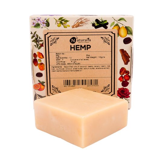 Hand-Milled Luxury Hemp Solid Soap Bar, Made using century-old Cold Process Method - 100gms