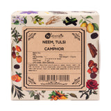 Hand-Milled Luxury Neem Tulsi and Camphor Solid Soap Bar, Made using century-old Cold Process Method - 100gms