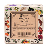 Hand-Milled Luxury Neem Tulsi and Tea Tree Solid Soap Bar, Made using century-old Cold Process Method - 100gms