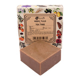 Hand-Milled Luxury Neem Tulsi and Tea Tree Solid Soap Bar, Made using century-old Cold Process Method - 100gms