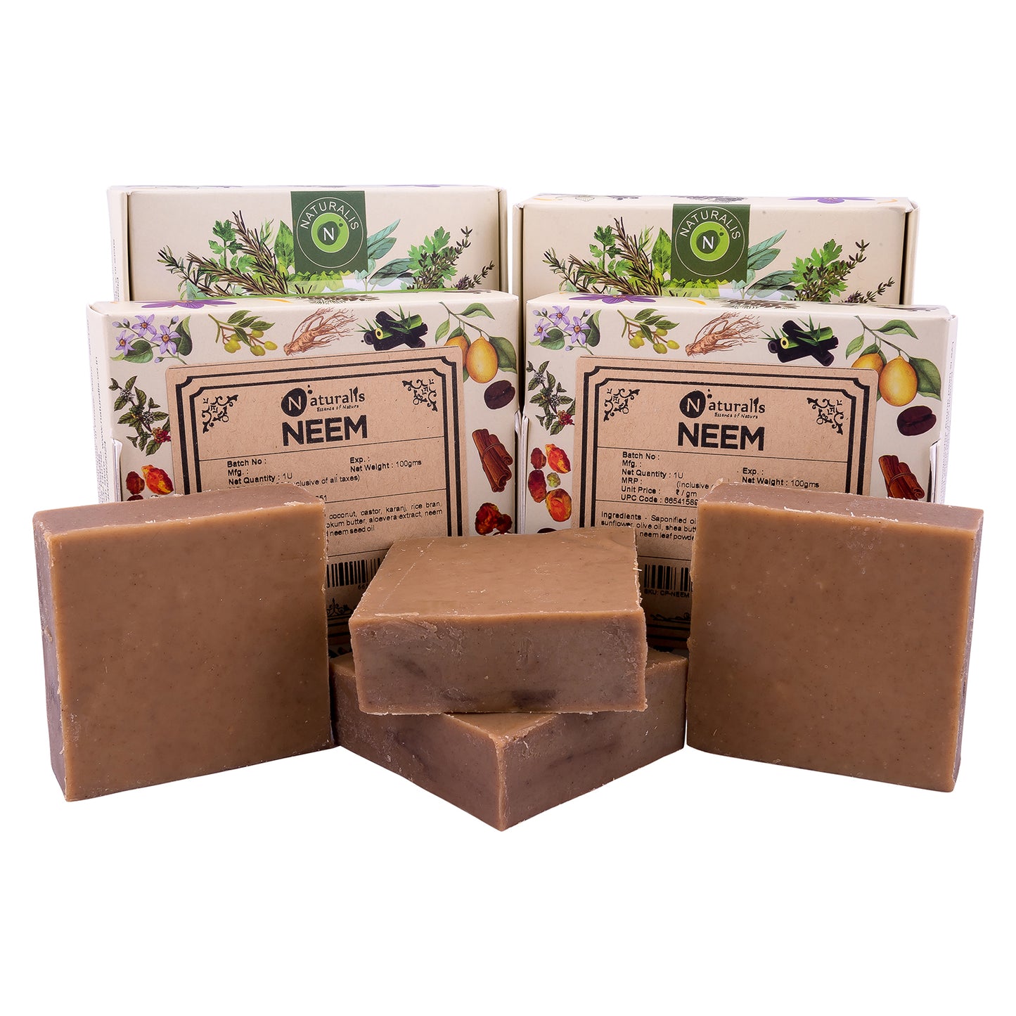 Hand-Milled Luxury Neem Solid Soap Bar | Cold Process Soap | Neem Soap - 100gms | Antibacterial and Antifungal