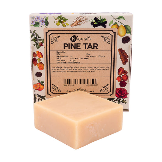 Hand-Milled Luxury Pine Tar Solid Soap Bar, Made using century-old Cold Process Method - 100gms