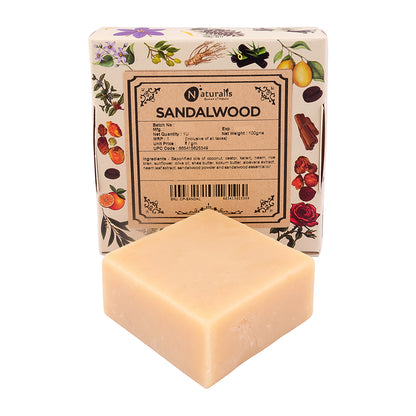 Hand-Milled Luxury Sandal Solid Soap Bar, Made using century-old Cold Process Method  - 100gms