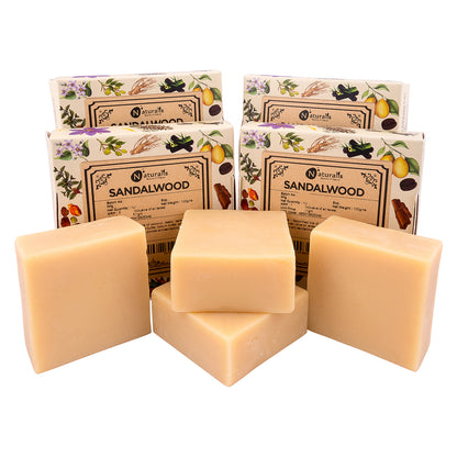 Hand-Milled Luxury Sandal Solid Soap Bar, Made using century-old Cold Process Method  - 100gms