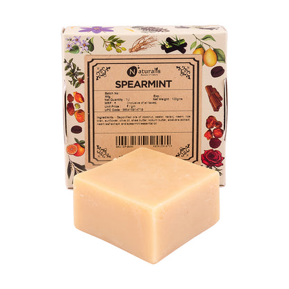 Hand-Milled Luxury Spearmint Solid Soap Bar, Made using century old Cold Process Method 100gms