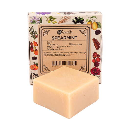 Hand-Milled Luxury Spearmint Solid Soap Bar, Made using century old Cold Process Method 100gms