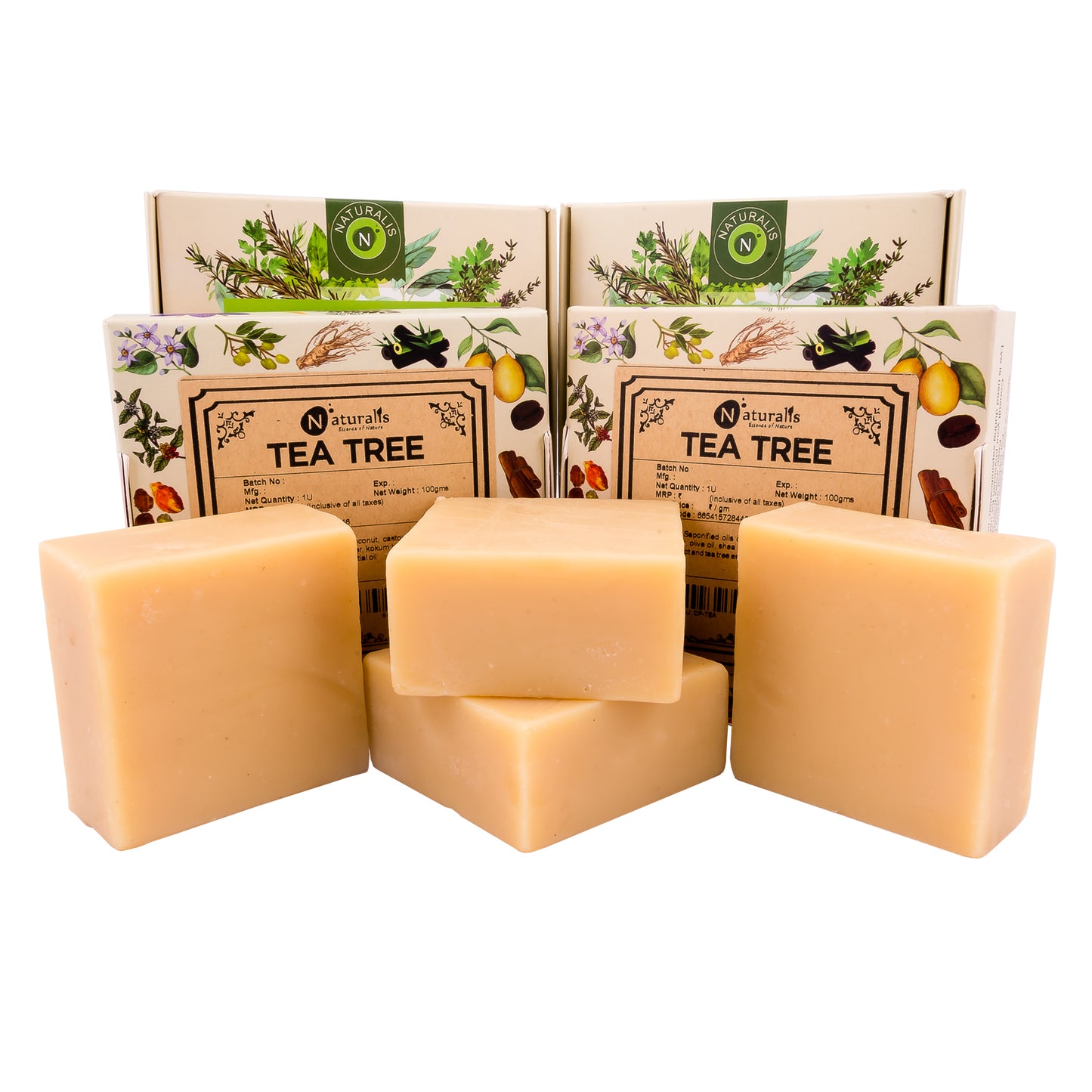 Hand-Milled Luxury Tea Tree Solid Soap Bar, Made using century-old Cold Process Method - 100gms