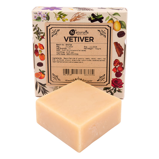 Naturalis hand-milled Vetiver cold process soap bar, 100g natural handmade soap