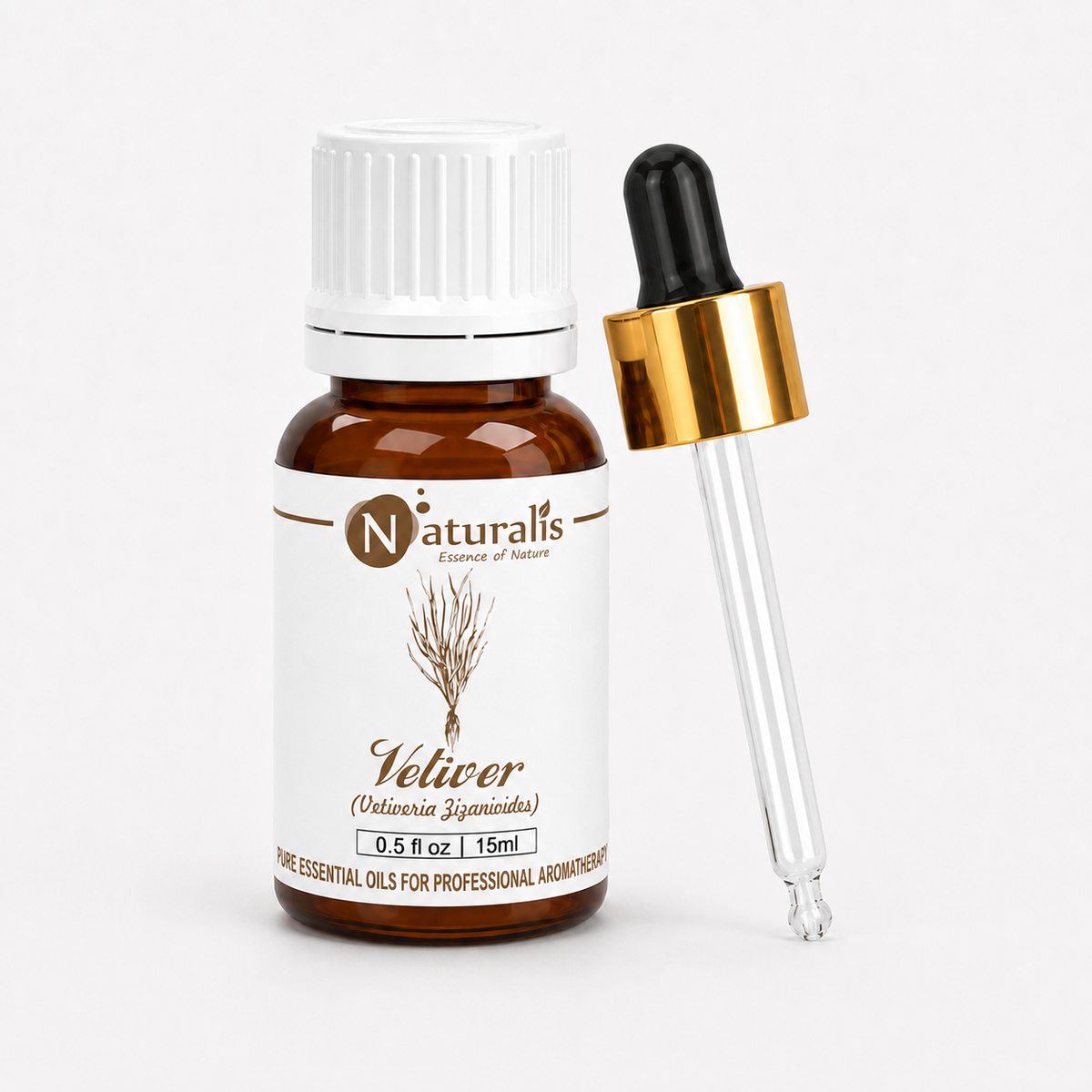 Naturalis 100% pure Vetiver Essential Oil (Vetiveria zizanioides), therapeutic grade — alternate view