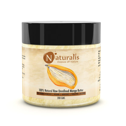 100% Raw Unrefined Mango Butter 200g | Naturalis Pure Ingredient for Lip Balm, Body Butter, Skin Moisturizer