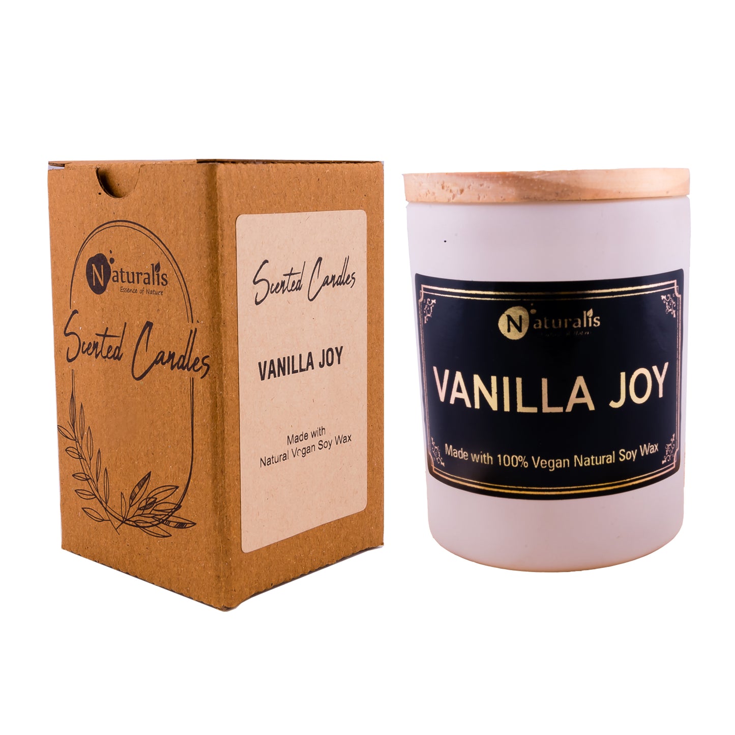 Naturalis Candle Vanilla Joy Scented Wax Candle for Home Decoration Aroma.