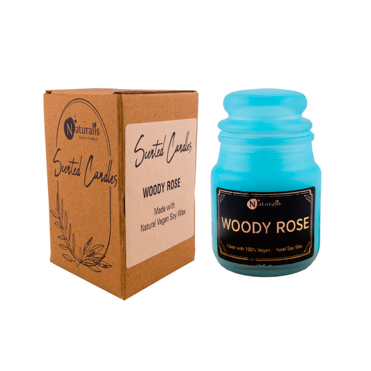Naturalis Candle Woody Rose Scented Wax Candle for Home Decoration Aroma.