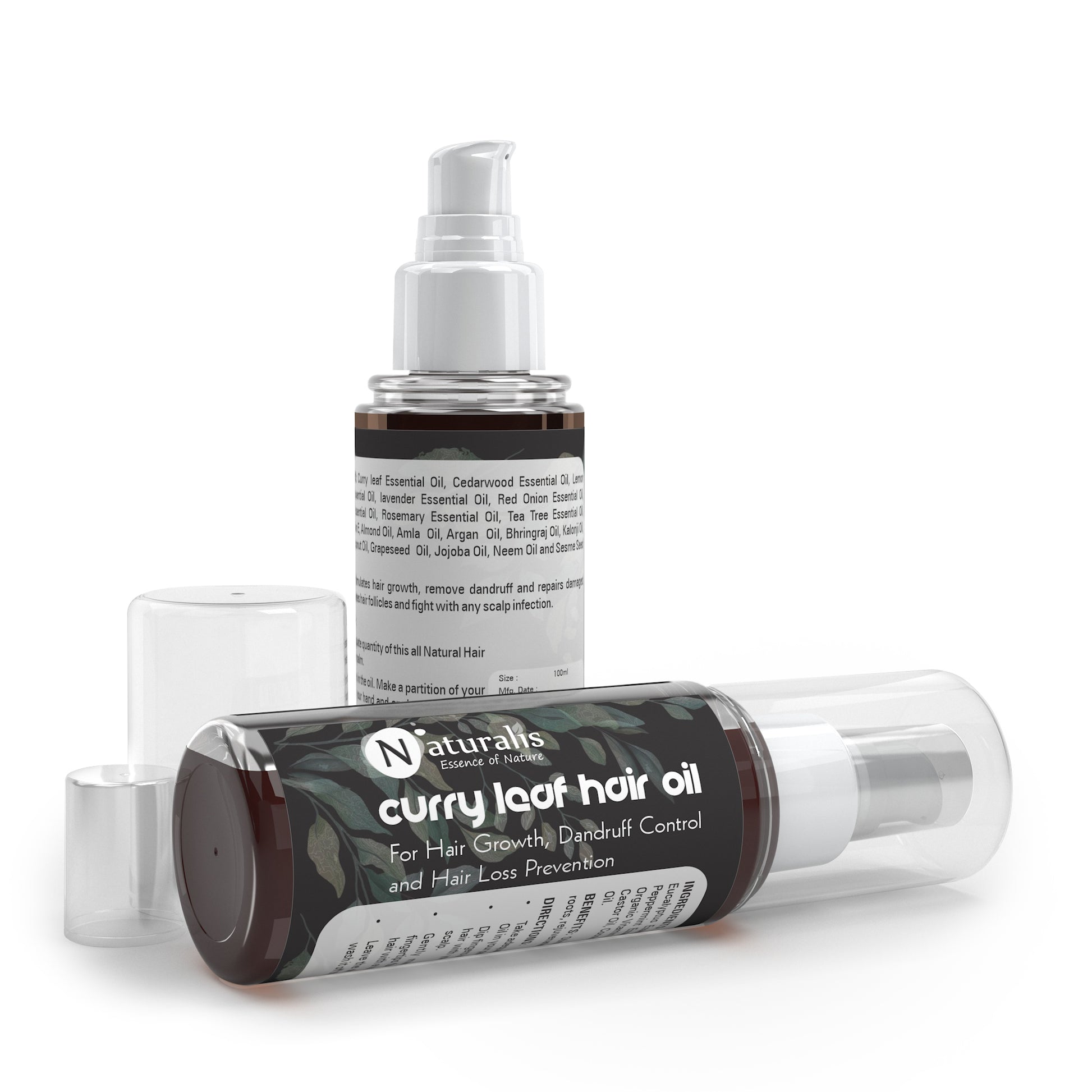 Naturalis Curry Leaves Natural Premium Hair Oil for Growth, Dandruff, Hair Loss and Rejuvenate Follicles, Non sticky all Natural product No Parabens & No Mineral Oil - Naturalis