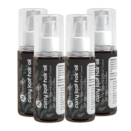 Naturalis Curry Leaves Natural Premium Hair Oil for Growth, Dandruff, Hair Loss and Rejuvenate Follicles, Non sticky all Natural product No Parabens & No Mineral Oil - Naturalis