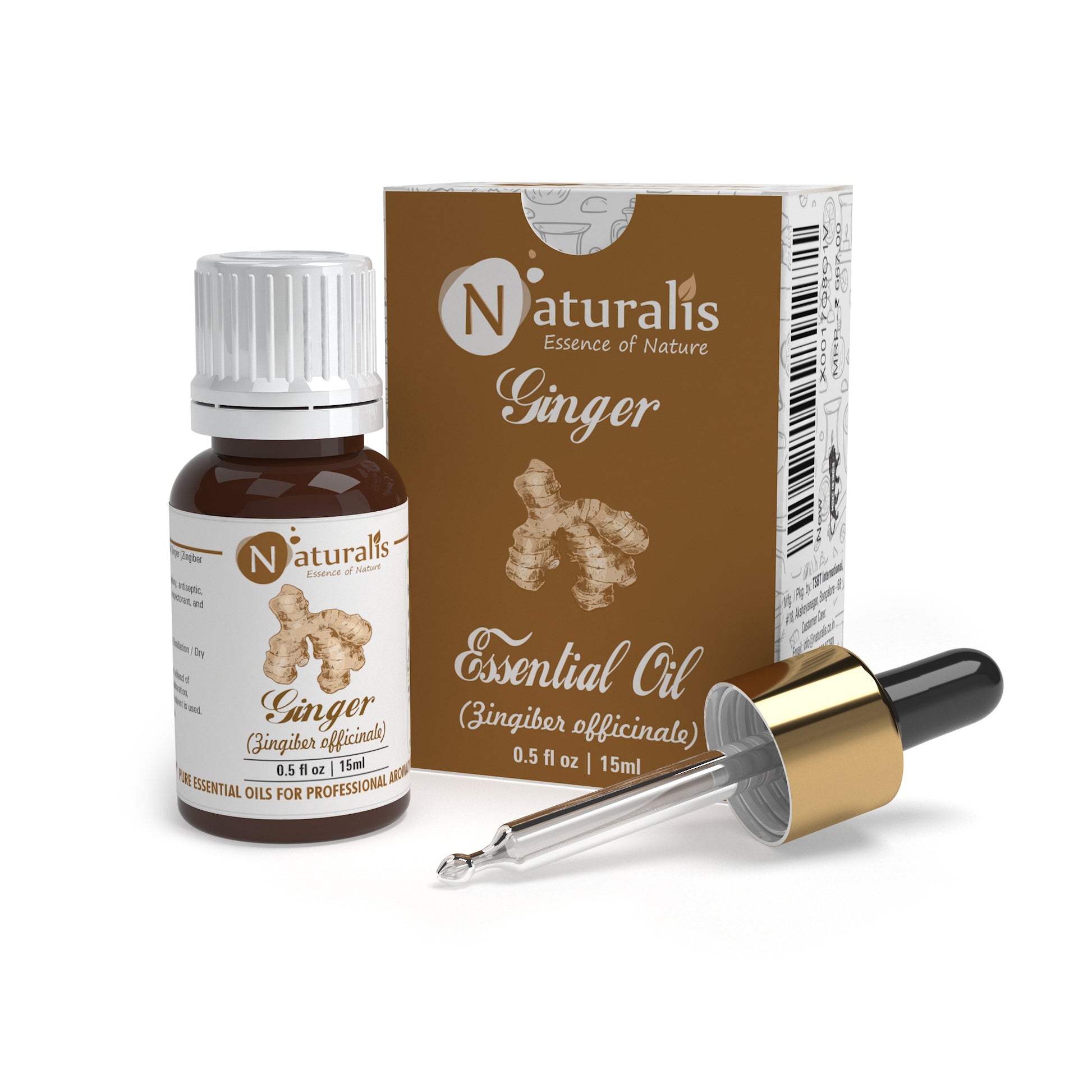Ginger essential oil by Naturalis, 100% pure and therapeutic grade — alternate view