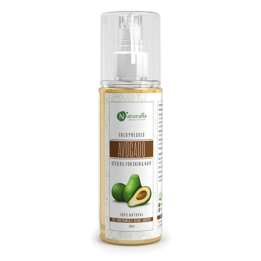 Naturalis 100% pure Avocado Oil, cold-pressed carrier oil for skin and hair, 200ml