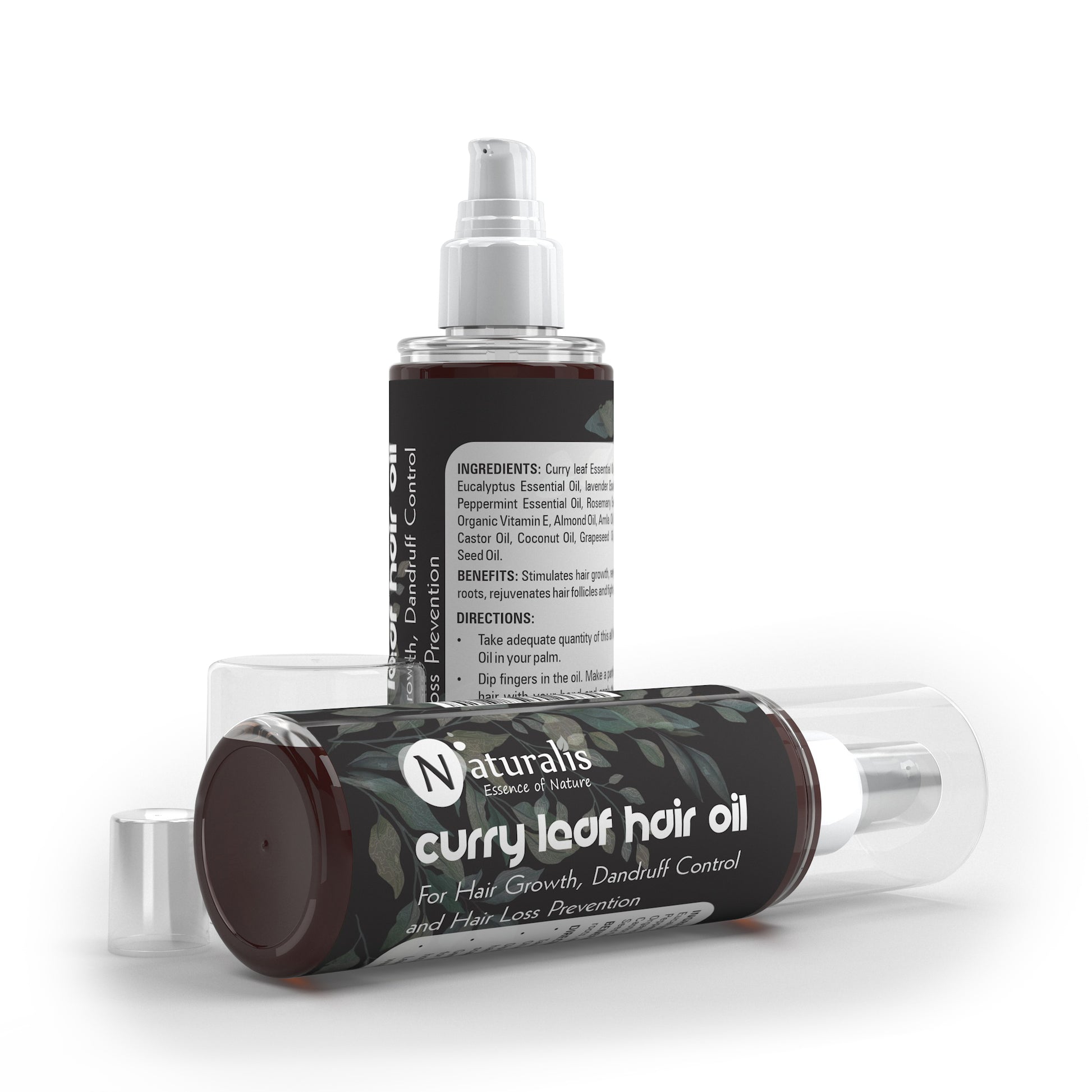 Naturalis Curry Leaves Natural Premium Hair Oil for Growth, Dandruff, Hair Loss and Rejuvenate Follicles, Non sticky all Natural product No Parabens & No Mineral Oil - Naturalis