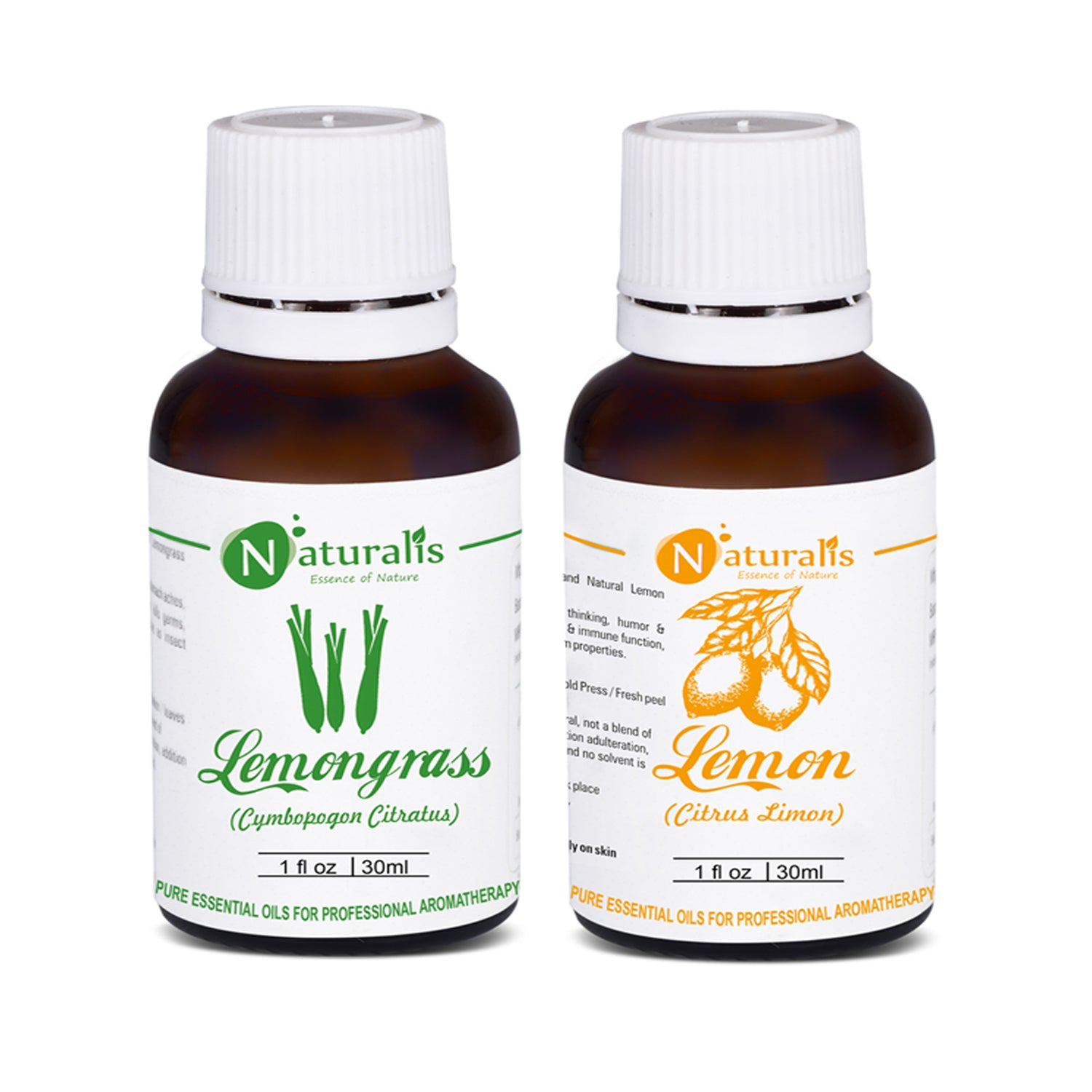 Lemongrass & Lemon Essential Oil Set of 2 -30ml by Naturalis - Pure & Natural - Naturalis