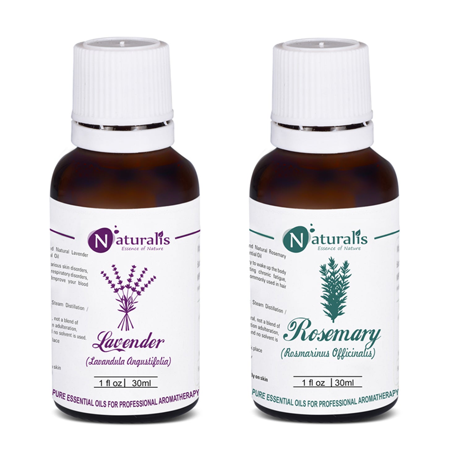 Lavender & Rosemary Essential Oil Set of 2 -30ml by Naturalis - Pure & Natural - Naturalis