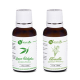 Lemon Eucalyptus & Citronella Essential Oil for Insect/Mosquito Repellent Set of 2-30ml by Naturalis - Pure & Natural - Naturalis