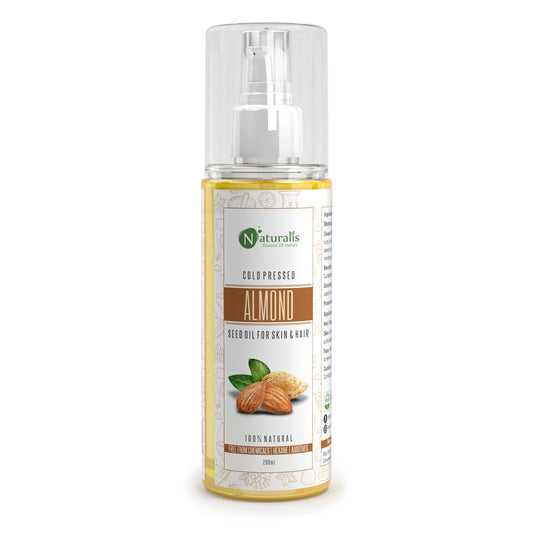 Naturalis 100% pure Sweet Almond Oil, cold-pressed carrier oil, 200ml