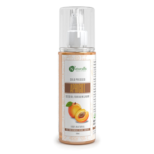 Naturalis 100% pure Apricot Kernel Oil, cold-pressed carrier oil, 200ml