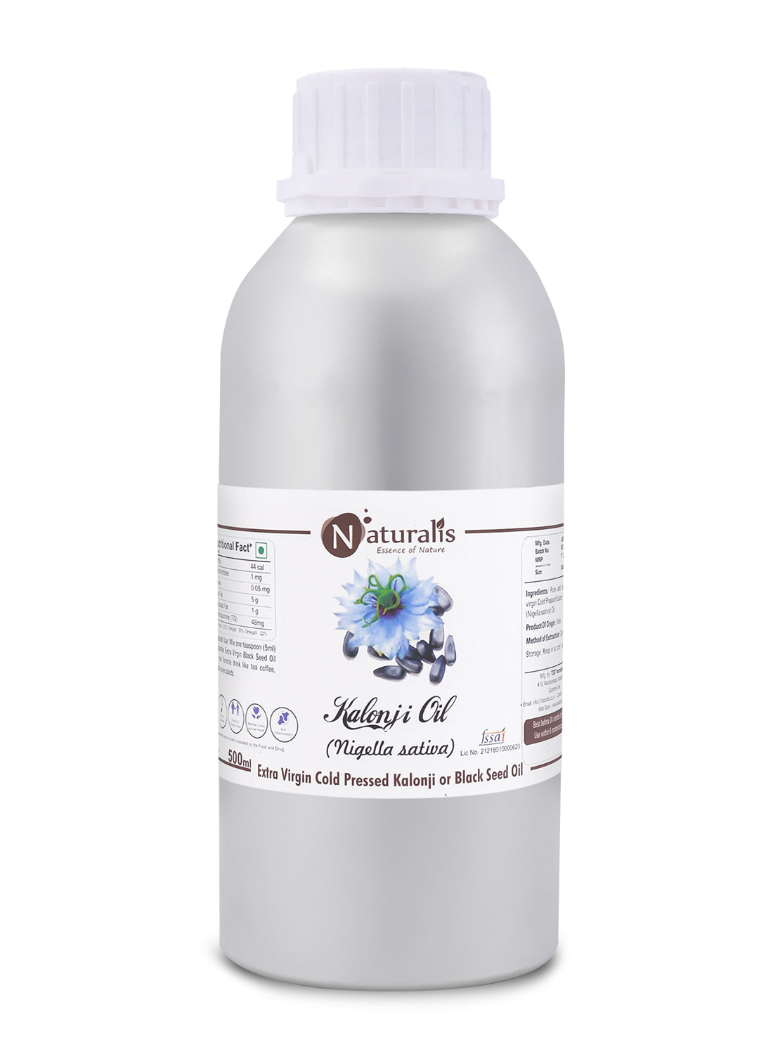 Kalonji black seed oil by Naturalis, cold-pressed and unrefined — product photo