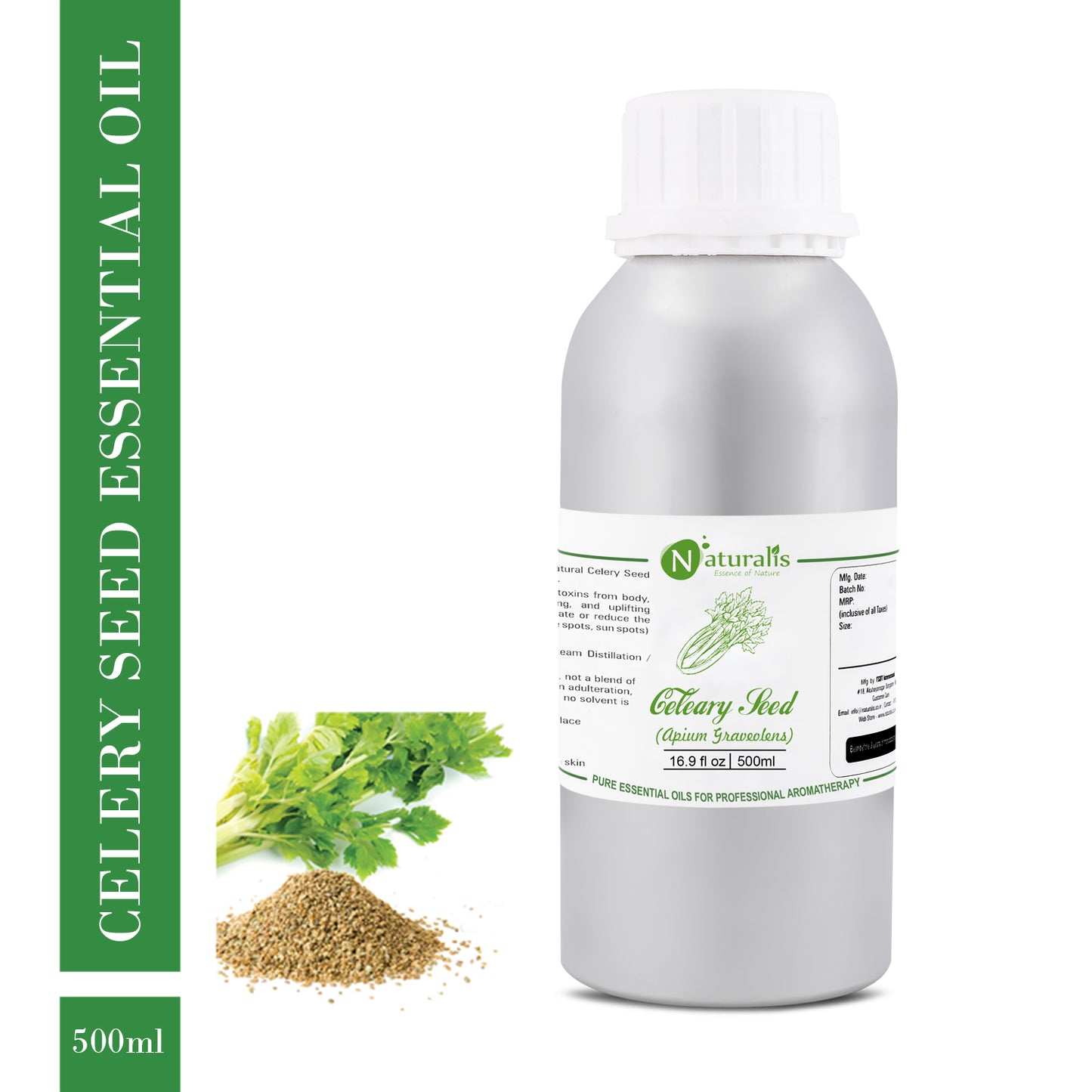 Pure Celery Seed Essential Oil by Naturalis 100ml - Naturalis