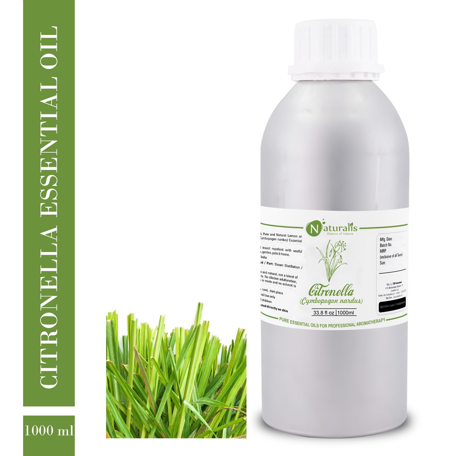 Citronella (Ceylon) Essential Oil by Naturalis - Pure & Natural - Naturalis