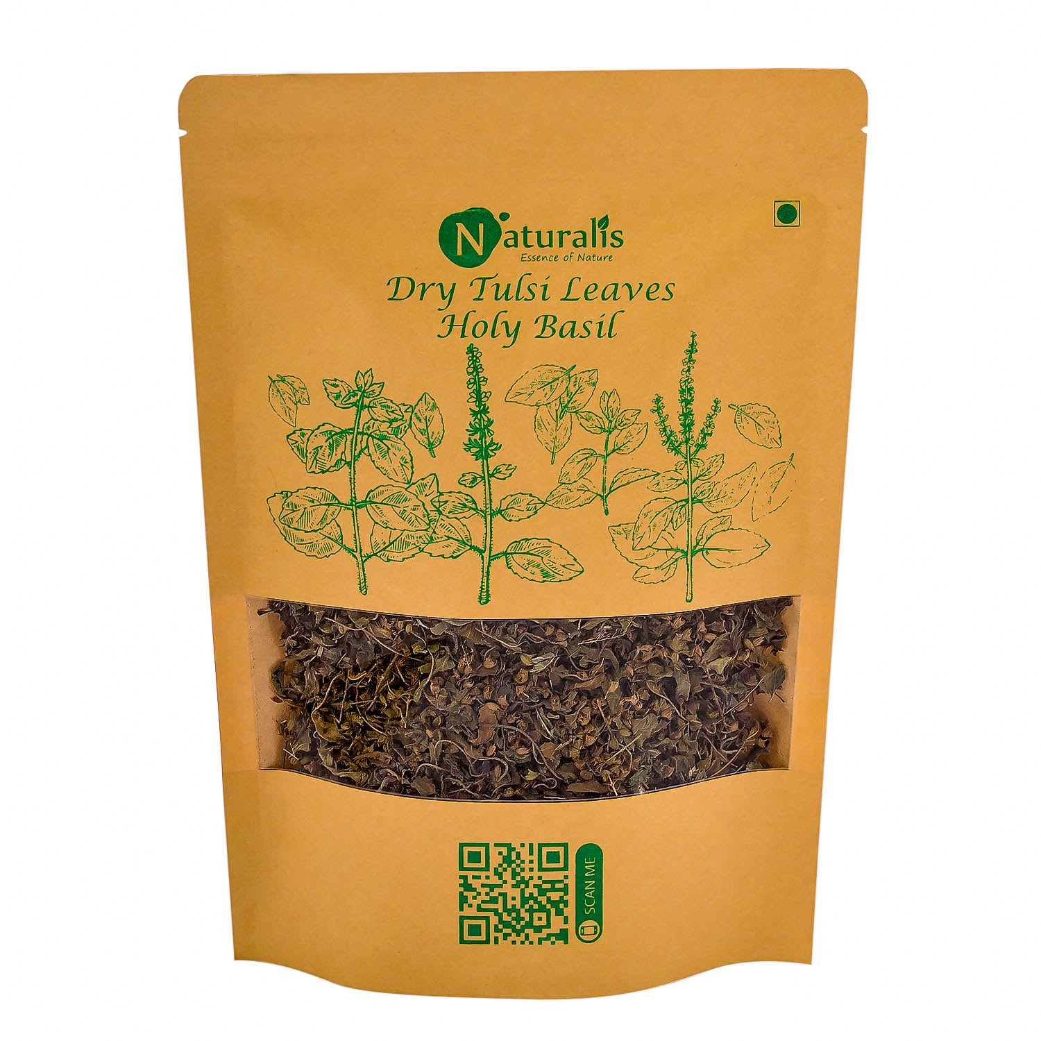 Naturalis Sun Dried Krishna Tulsi (Holy Basil) leaves granules for Tea, Kadha & Cooking - 80gms - Naturalis