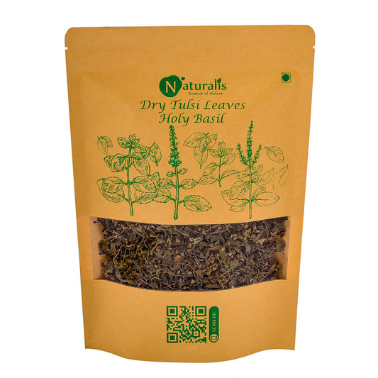 Naturalis Sun Dried Krishna Tulsi (Holy Basil) leaves granules for Tea, Kadha & Cooking - 80gms - Naturalis