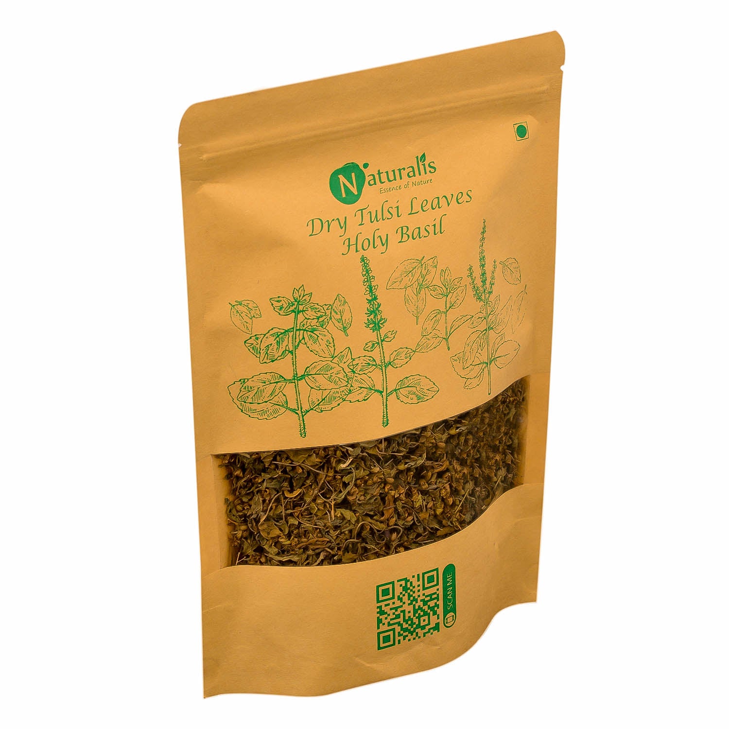 Naturalis Sun Dried Krishna Tulsi (Holy Basil) leaves granules for Tea, Kadha & Cooking - 80gms - Naturalis