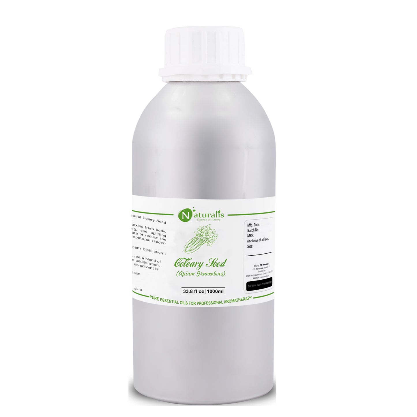 Pure Celery Seed Essential Oil by Naturalis 100ml - Naturalis