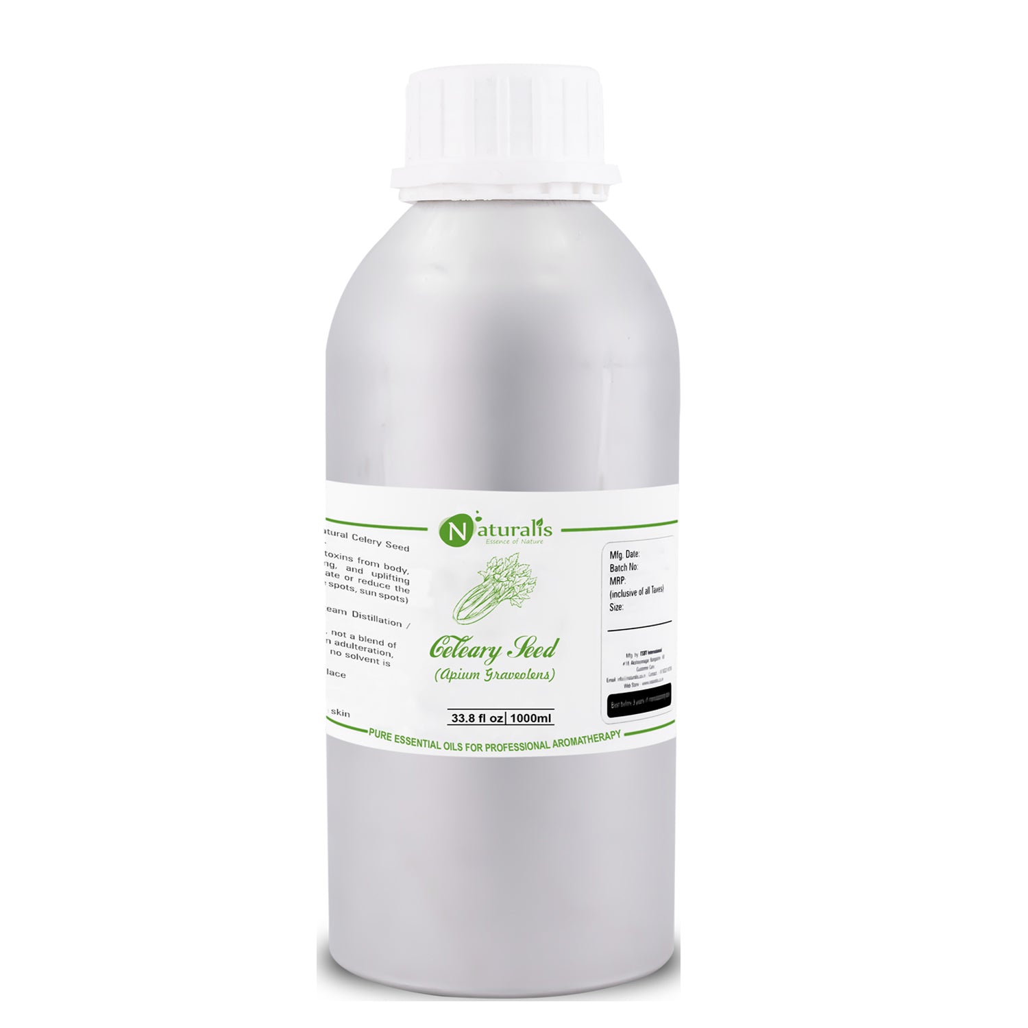 Pure Celery Seed Essential Oil by Naturalis 100ml - Naturalis