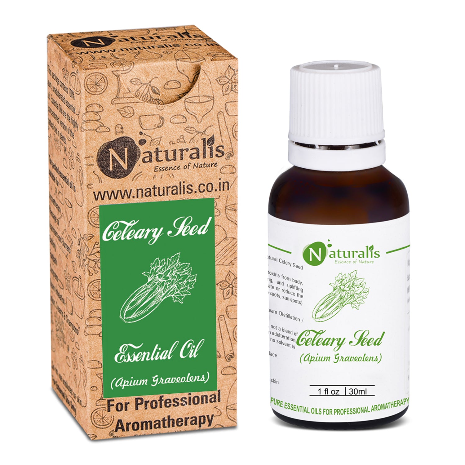 Pure Celery Seed Essential Oil by Naturalis 100ml - Naturalis