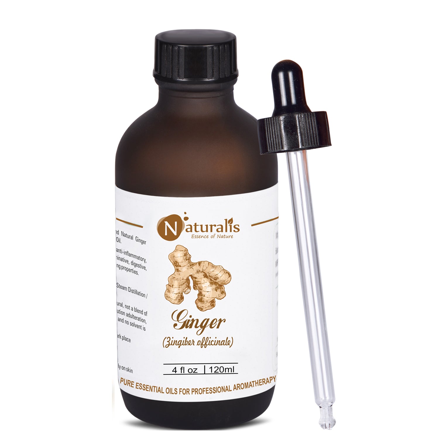 Ginger essential oil by Naturalis, 100% pure and therapeutic grade — further view