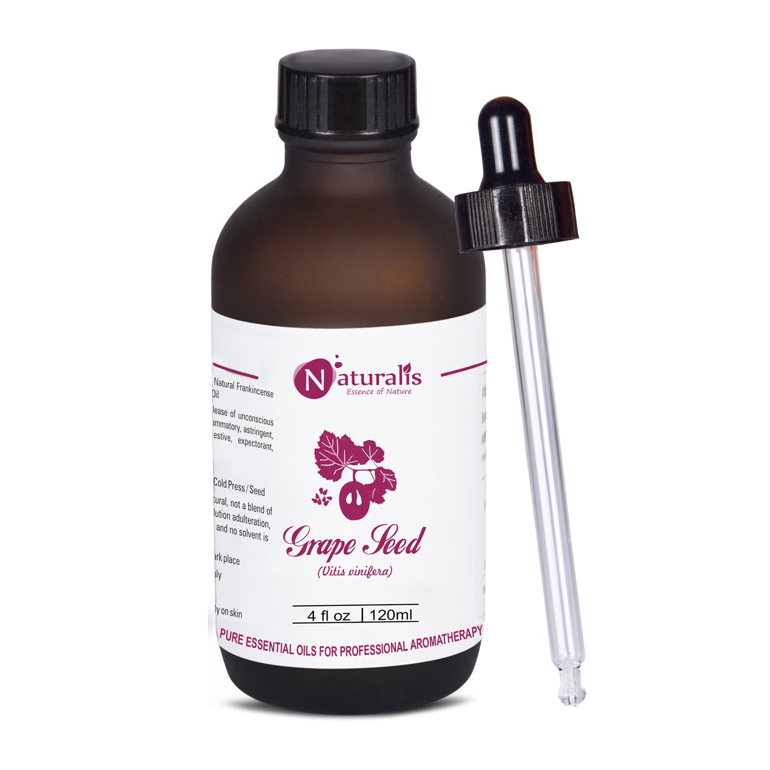 Naturalis 100% pure Grape Seed Oil, cold-pressed unrefined carrier oil