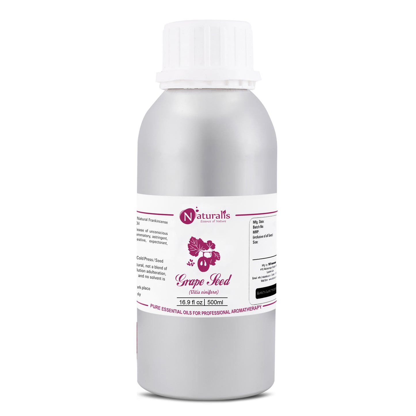 Cold Press Grape Seed Oil by Naturalis - Pure & Natural - Naturalis
