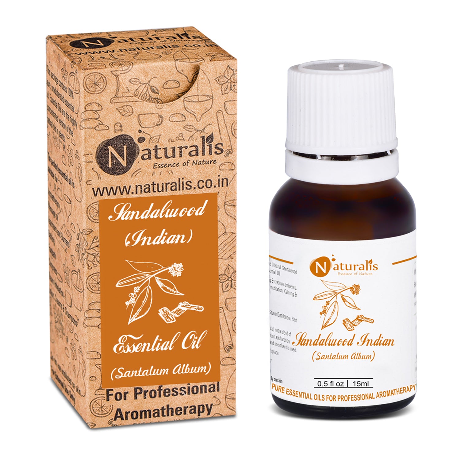 Sandalwood Essential Oil (Indian) by Naturalis - Pure & Natural - Naturalis