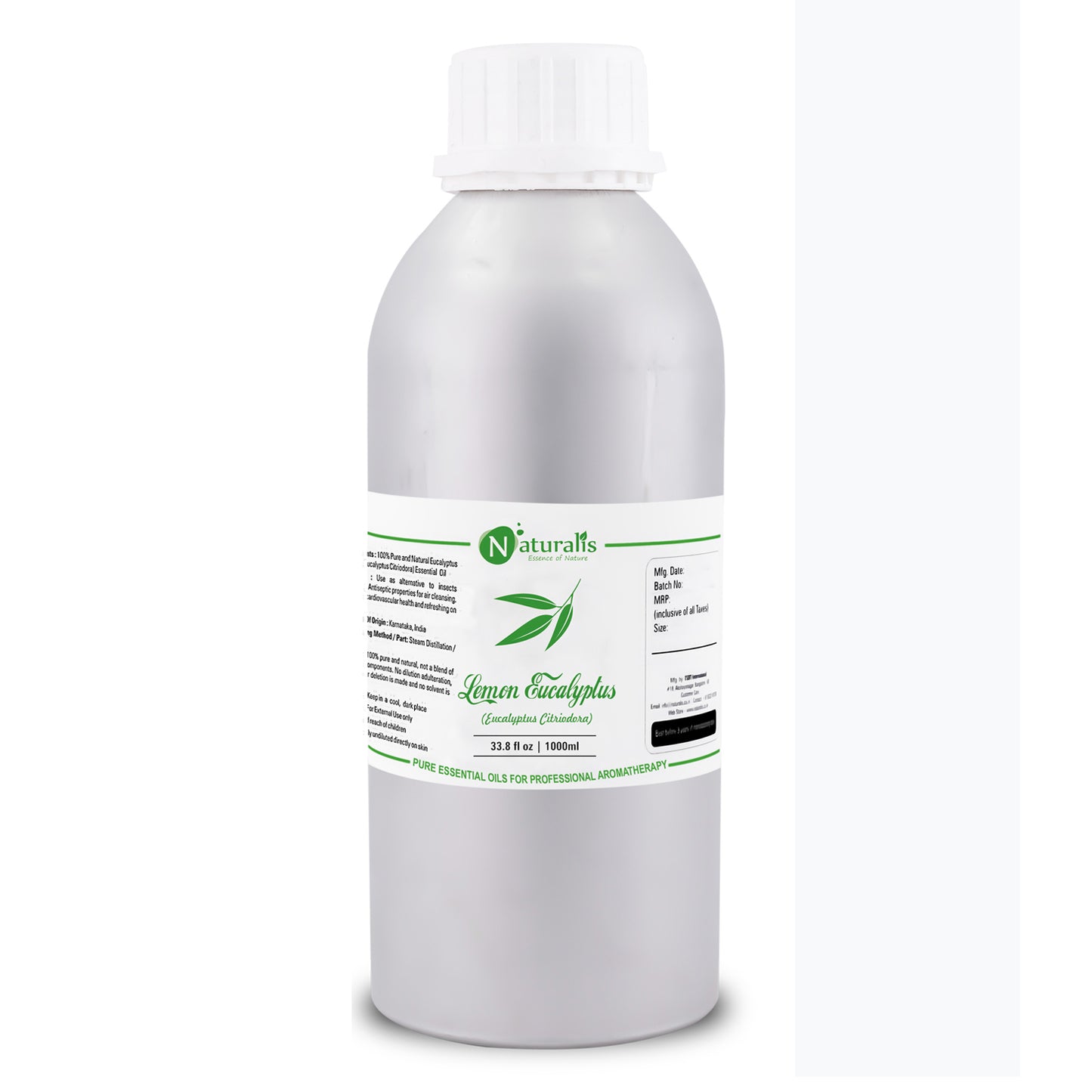 Lemon Eucalyptus Essential Oil (Eucalyptus Citriodora)  by Naturalis - Pure & Natural - Naturalis
