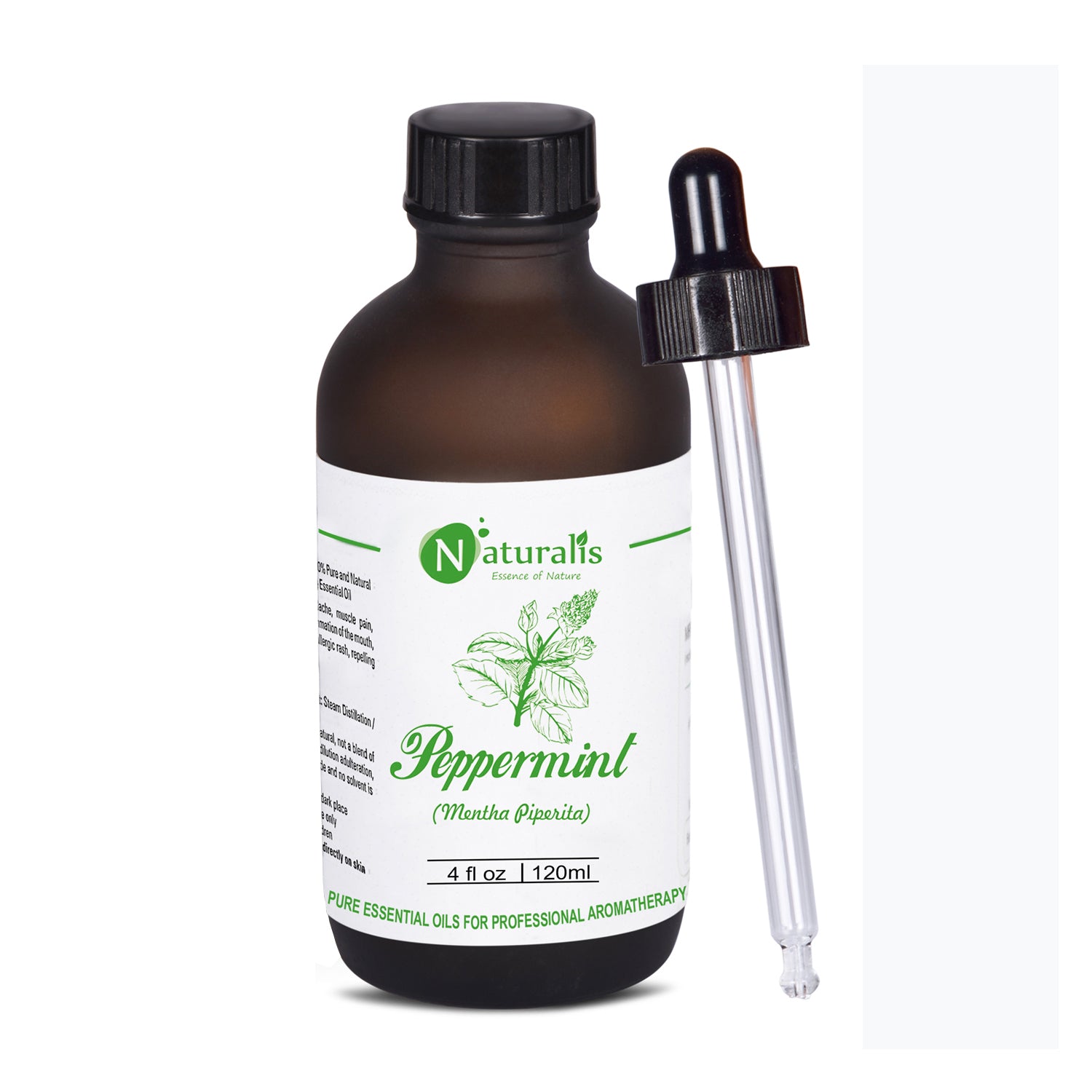 Peppermint Oil (Pudina Oil) by Naturalis - 120ml bottle - Mentha Piperita