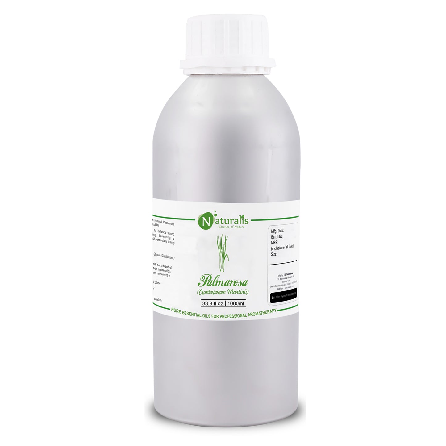 Palmarosa Essential Oil by Naturalis 100% Pure Natural Essential Oil - Naturalis