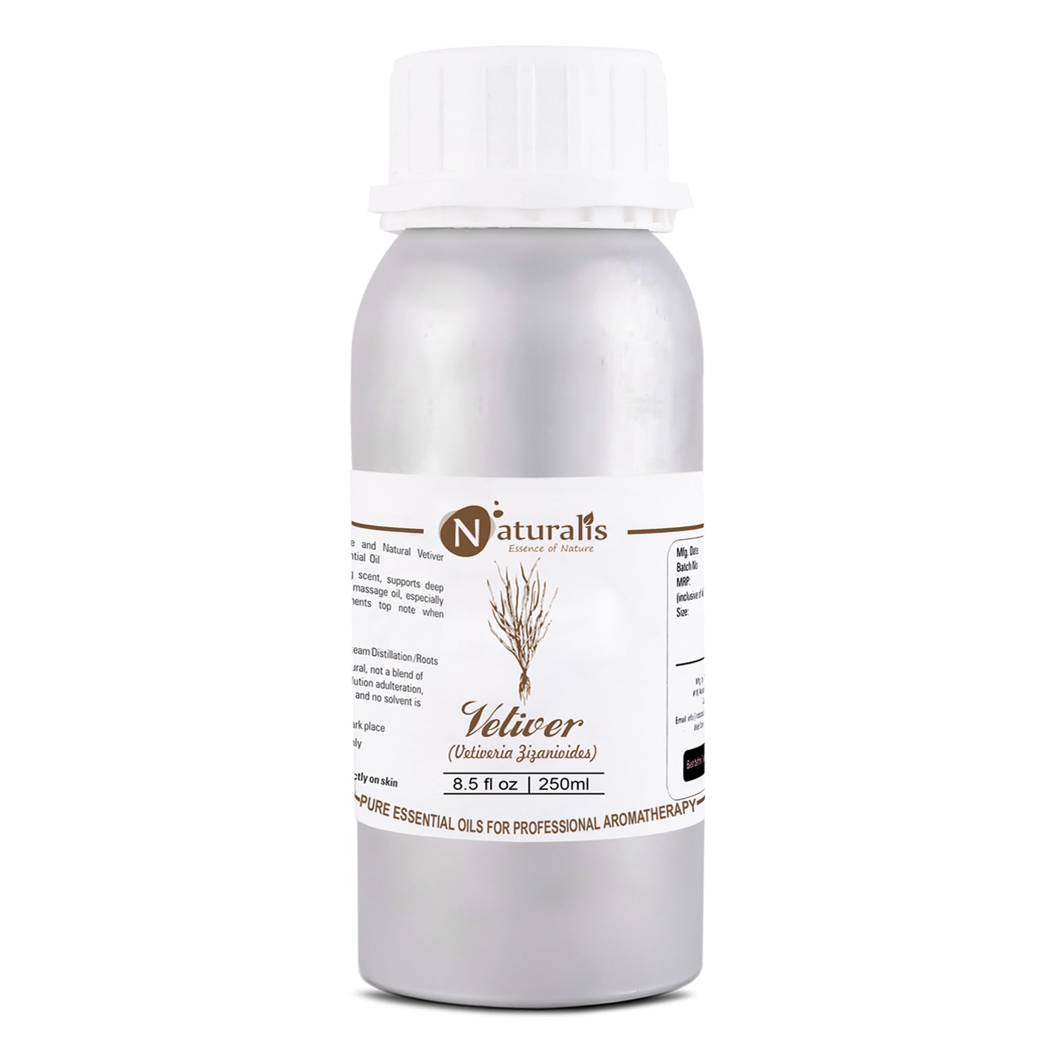 Vetiver essential oil by Naturalis, 100% pure and therapeutic grade — product photo