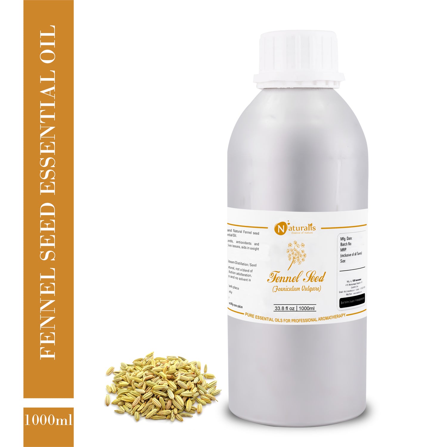 Fennel Seed Essential Oil by Naturalis - Pure & Natural - Naturalis