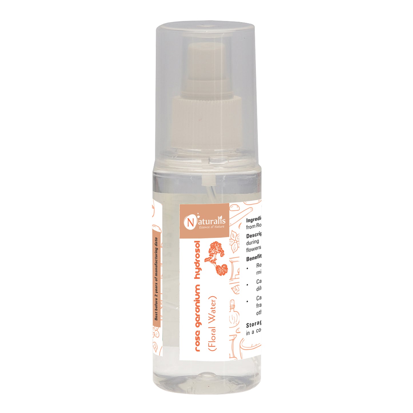 Naturalis Hydrosol- Rose, Geranium, Jasmin, Lavender, Tea Tree, Citronella, Eucalyptus, Basil, Orange,  Lemon, Peppermint and Sandal - Naturalis