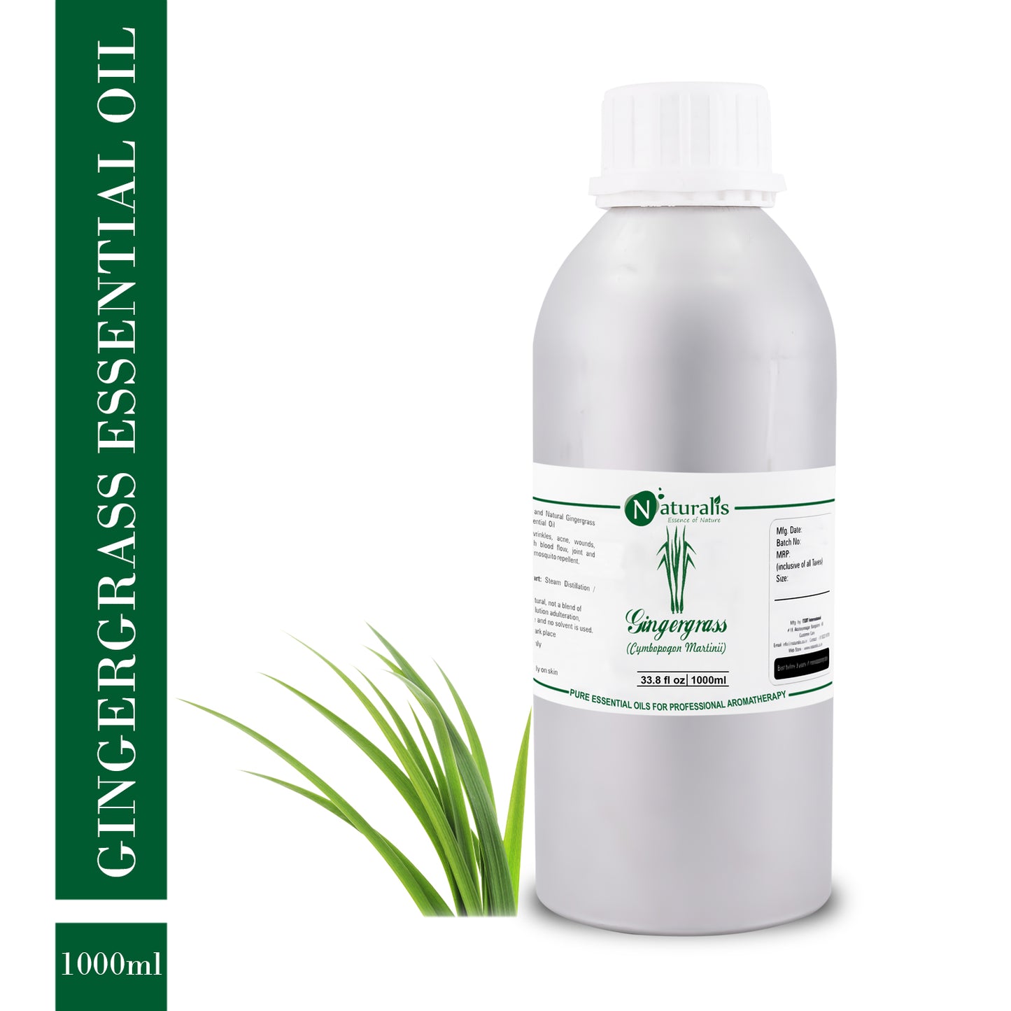 Gingergrass Essential Oil by Naturalis - Pure & Natural - Naturalis