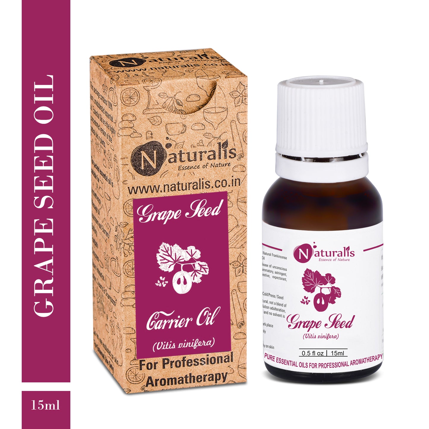 Cold Press Grape Seed Oil by Naturalis - Pure & Natural - Naturalis